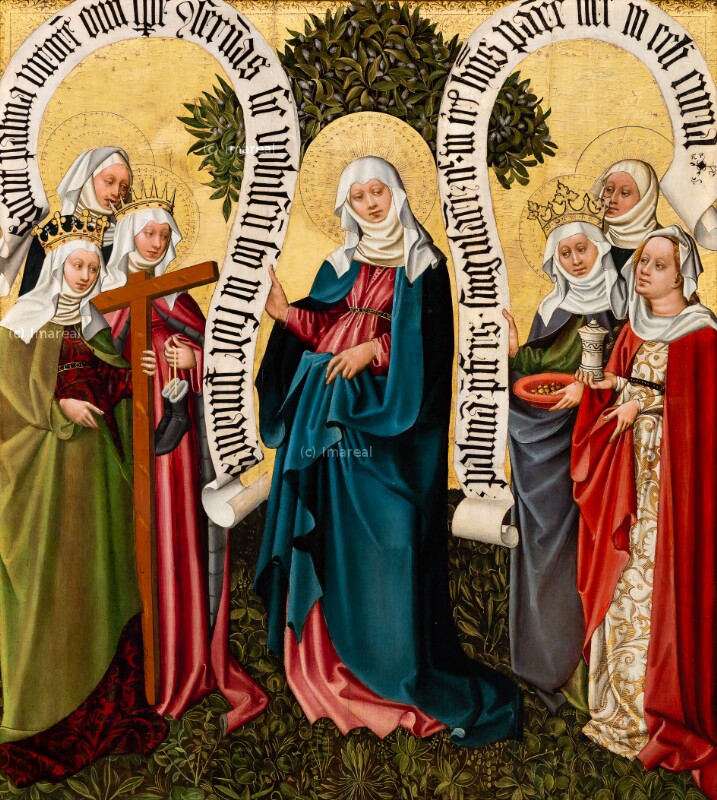 Hl. Maria mit den heiligen Witwen und Frauen von Meister des Albrechtsaltars