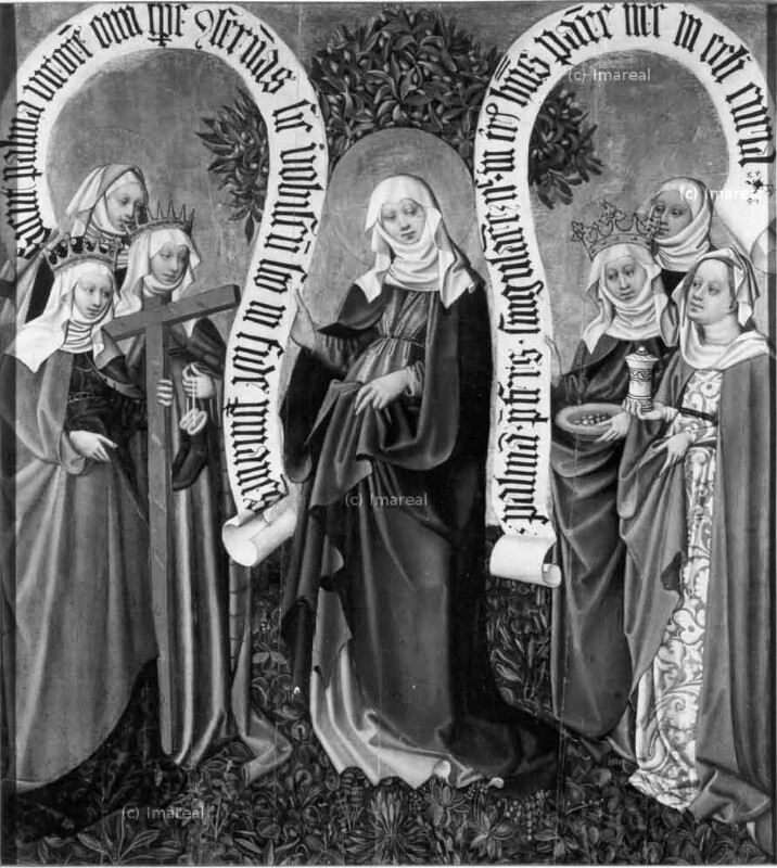 Hl. Maria mit den heiligen Witwen und Frauen von Meister des Albrechtsaltars