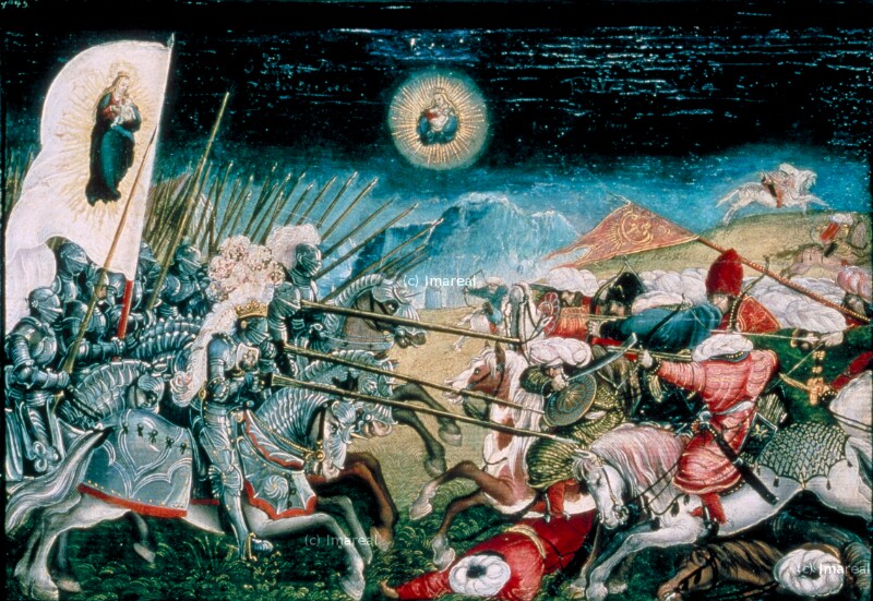 Sieg König Ludwigs von Ungarn gegen die Türken mit Hilfe Mariens