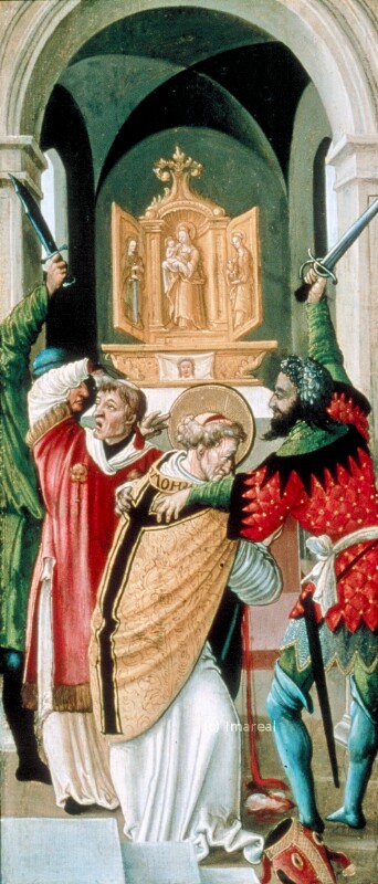Ermordung des Hl. Thomas Becket von Meister der Brucker Martinstafel
