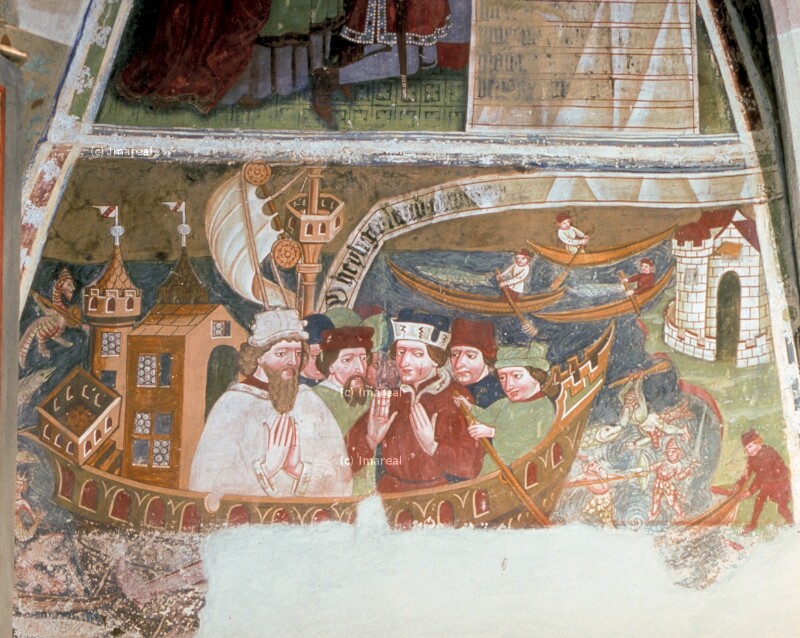 Hl. Nikolaus errettet ein Schiff aus Seenot von Leonhard von Brixen-Umkreis