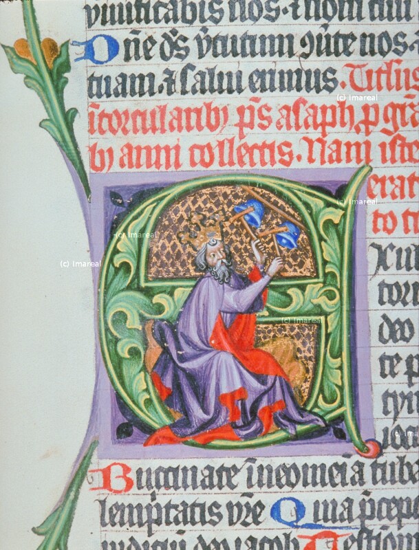 David mit dem Glockenspiel von Meister des Hasenburg-Missales