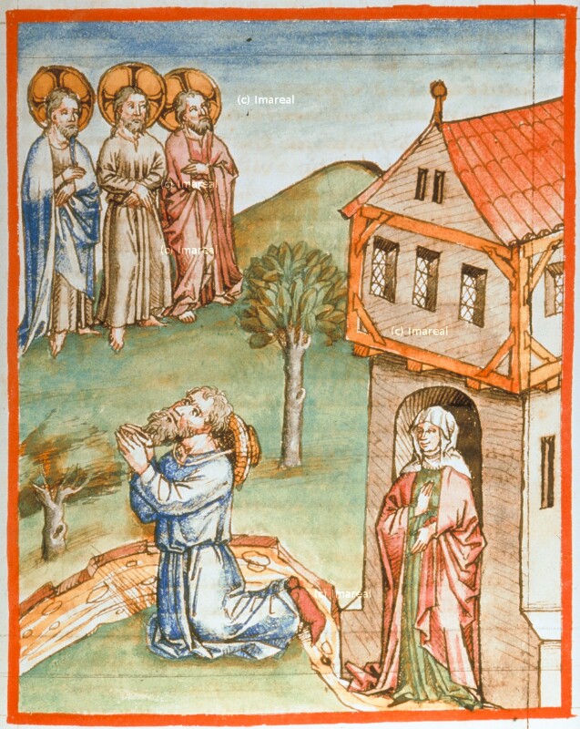 Abraham begegnet den drei Engeln von Maler zu Urach