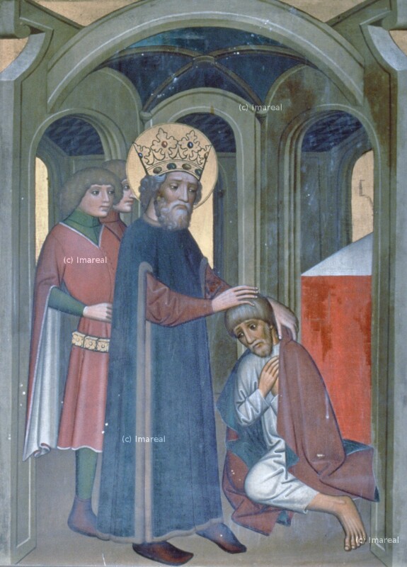 Hl. Stephan von Ungarn begnadigt den Mörder von Meister des Altars von Matejovce