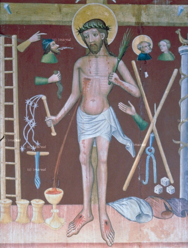 Schmerzensmann mit Arma Christi von Meister des Altars von Matejovce