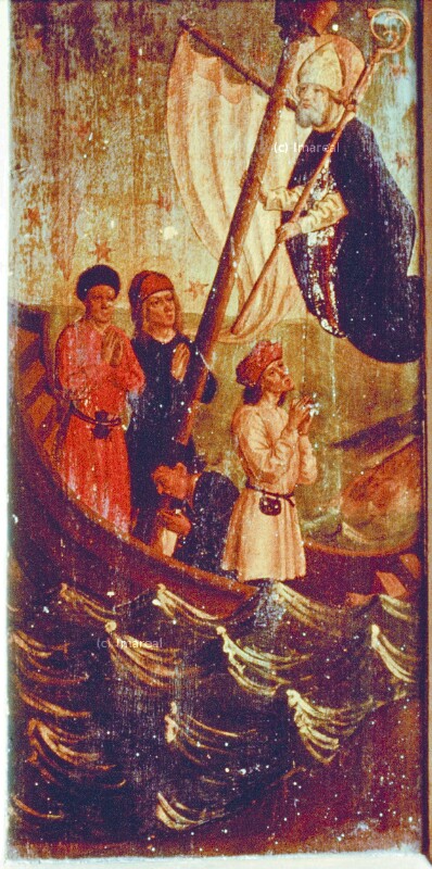 Hl. Nikolaus errettet ein Schiff aus Seenot von Meister A R