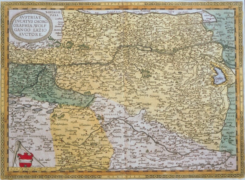 Landkarte Niederösterreich von Lazius Wolfgang