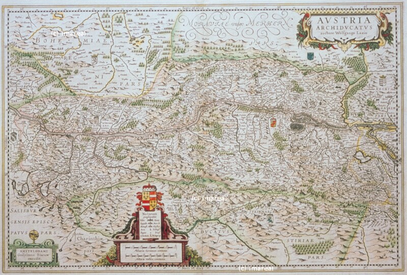 Landkarte Österreich von Lazius Wolfgang