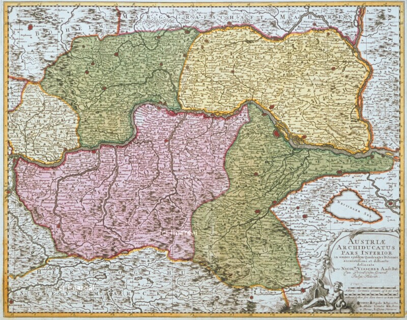 Landkarte Niederösterreich von Visscher Nicolaes
