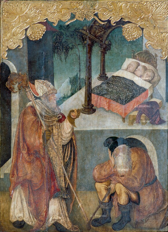 Hl. Nikolaus beschenkt drei Jungfrauen
