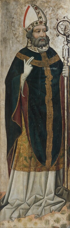 Hl. Bischof von Meister des Triptychons von Strazky