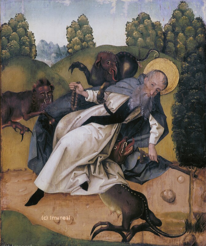 Hl. Antonius wird durch den Teufel in Tiergestalt gepeinigt von Koler Joseph